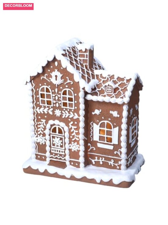 Other - Lighted Gingerbread House Christmas Decor Resin Tabletop Village Figurine